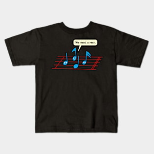 Funny Music Notes Staff Original Musician Clever Cartoon Gift For Musicians And Music Teacher Kids T-Shirt